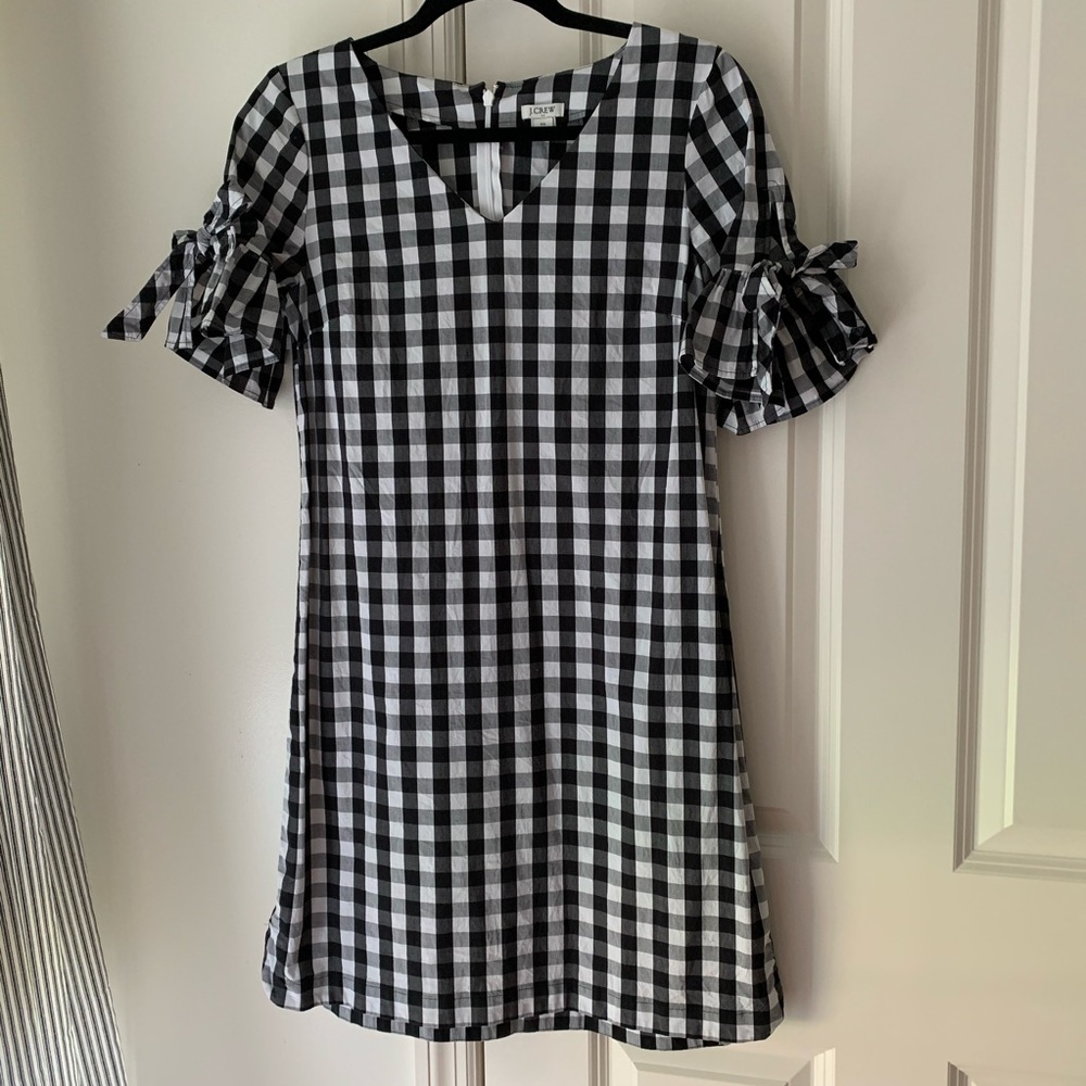 J. Crew Black & White Gingham Dress